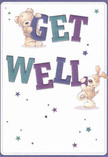 With a soft, comforting glow reminiscent of Woodford's quiet mornings, this get well card radiates cozy optimism. Two lovable companions-a teddy bear with velvety fur and a cheerful, floppy-eared pup-spring into action, their playful expressions brimming with encouragement. The bold letters they balance-'Get Well,' in rich purples and teals-rise from a creamy, pristine background, capturing the gentle energy of good wishes thoughtfully sent across local Woodford. Tiny starbursts in varying hues float across the card, adding whimsy and a touch of hope, like the first blossoms of spring peeking through nearby Epping Forest. The bear's plush coat and the puppy's silky ears seem almost within reach, so vividly rendered you can all but feel their reassuring presence. Together, the joyful scene exudes heartfelt warmth-a visual remedy as soothing as a hand-delivered bouquet from a trusted Woodford florist. This card is more than a message; it's a comforting embrace, sending gentle strength and encouragement to someone on the mend in the caring community of Woodford.